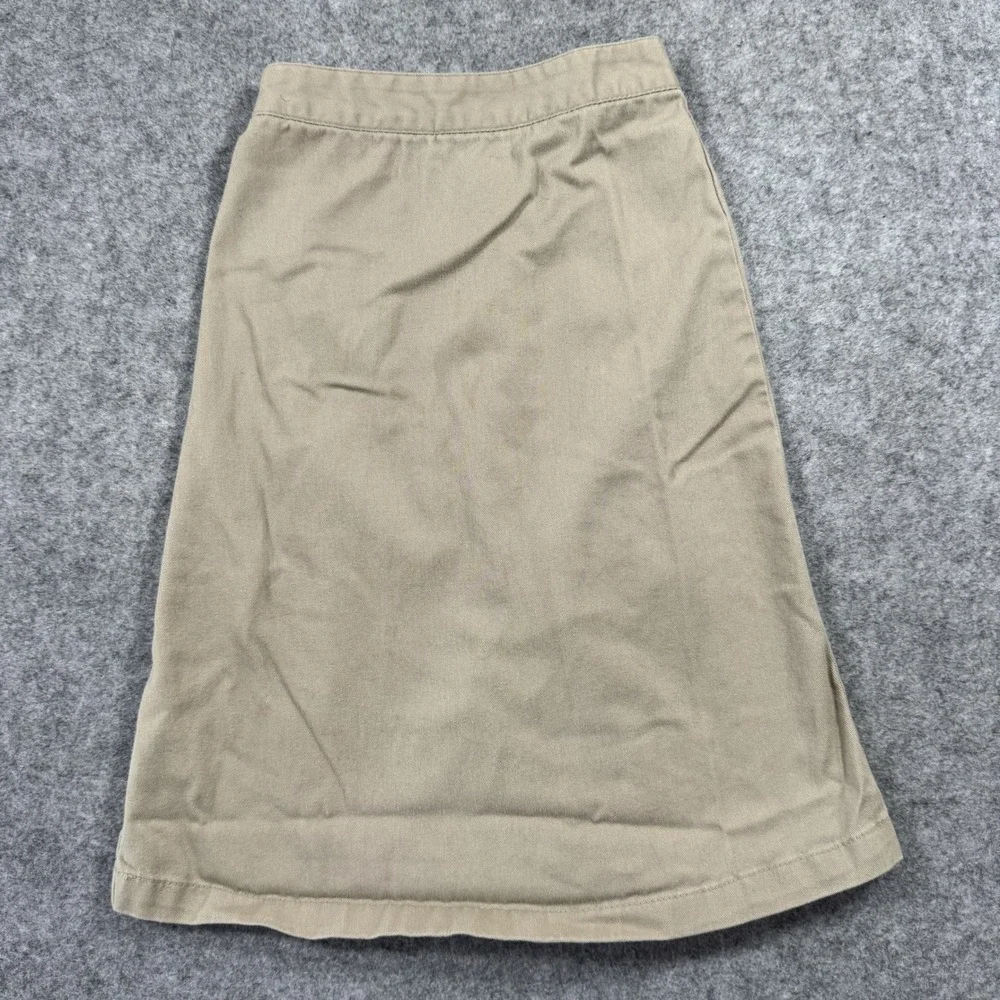 French Toast Scooter Skirt Size 6 Khaki Pleated Front Cotton Blend